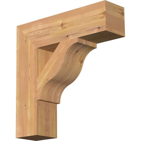 Funston Block Smooth Bracket, Western Red Cedar, 5 1/2"W x 22"D x 22"H